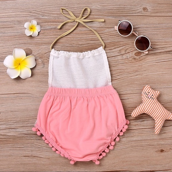 Emmie Backless Pom Pom Sunsuit Romper - Picture 3 of 7